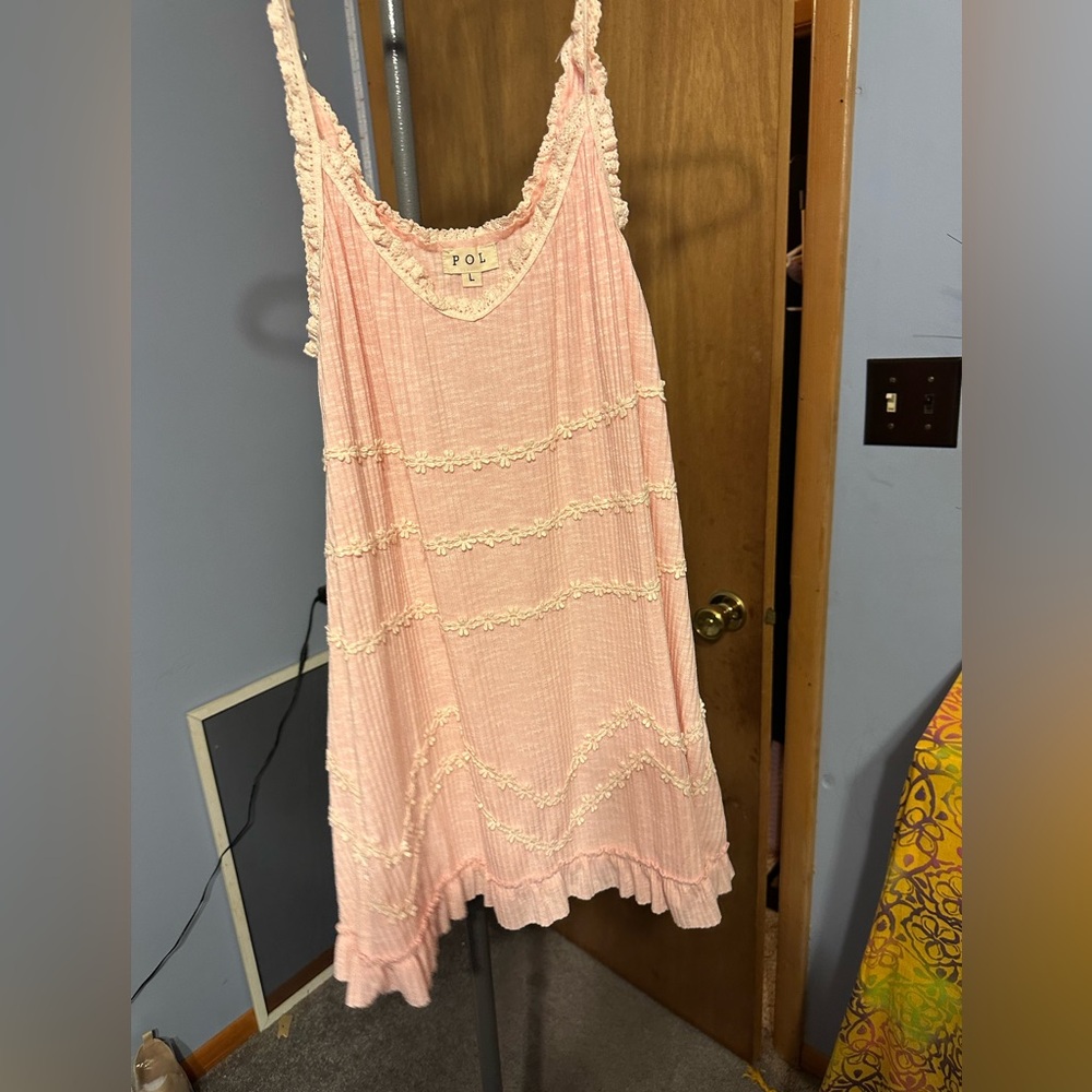 POL Pink and Cream Lace Dress